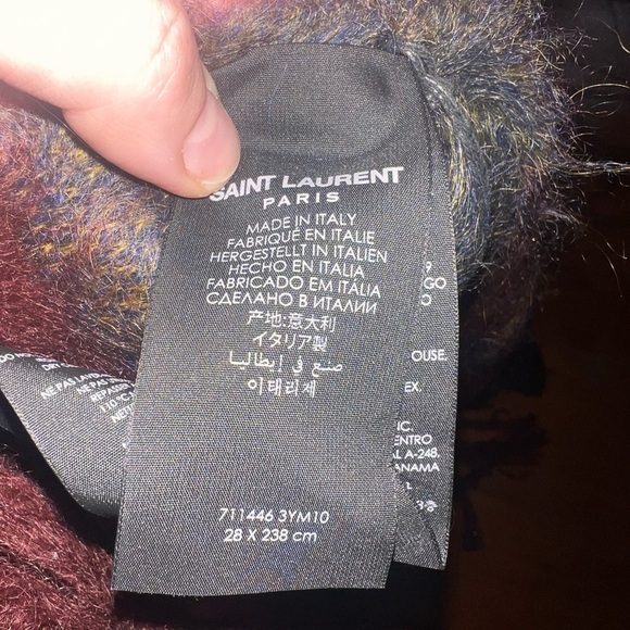 YSL Saint Laurent New NWT stole scarf echarpe mohair maille tartan S23 $1,090 - Picture 7 of 9